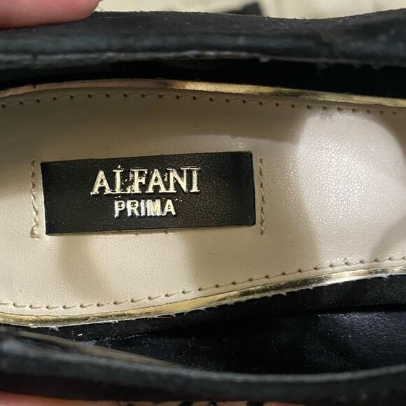 Alfani Prima Binddi Lace Up Pumps Block Heel Black Suede SZ 6.5 Whimsigoth Vamp - Picture 9 of 10